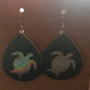 Handmade faux leather earrings